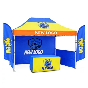 Classic Custom Logo Advertising Tent Full Color Printing Oxford Fabric Waterproof Windproof UV Resistant Portable