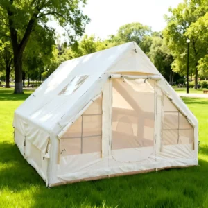 Classic Style Summer Outdoor >3000mm Waterproof Inflatable Air Tent Double Doors Double Small Skylights One Bedroom