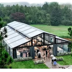 Clear Big Tent with Cassette Floor for Weddings and Parties PVC Fabric Aluminum Pole for Banquets Events Clear Roof Marquee