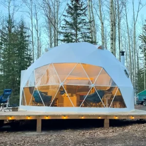 Clear Glass Greenhouse Luxury Tent Glamping Tent Steel Frame Geodesic Dome