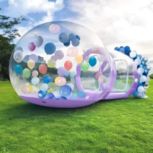 Clear PVC Inflatable Bubble Tent Dome for Kids with Tunnel and Air Blower