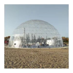 Clear Panoramic View PC Transparent Sheet Geodesic Dome Tent Luxury Resort Hotel Restaurant Outdoor Exhibition Glamping Tent