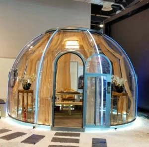 Clear Waterproof PVC/PC Geodesic Dome House for Outdoor Glamping