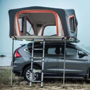 Collapsible Camping Tent Folding Manually Car Roof Top Tent Hard Shell Aluminum Rooftop Tent 4 Person