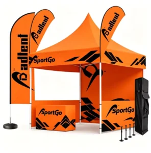 Collapsible Retractable Heavy Duty Oxford Cloth Pop up Gazebo Canopy with Custom Logo for Glamping