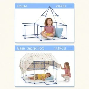 Colorful Fantasy STEM Toy Fort Building Kit 168PCS ABS Glow in the Dark Castle Building Play Tent for Girls Ages 5+