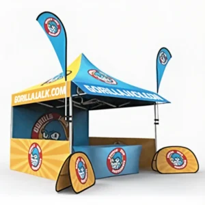 Commercial 3×3 Aluminum Frame Canopy Tent with Waterproof PVC Cover, 5m x 5m, Outdoor Trade Shows