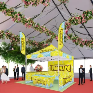 Commercial 3×3 Indoor Outdoor Gazebo Tent Easy Pop-up Fair Shelter Canopy for Weddings Events Glamping Parties