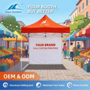 Commercial 3x3m Portable Pop-Up Tent Shelter Canopy for Street Market Sales with Rolling Storage Bag