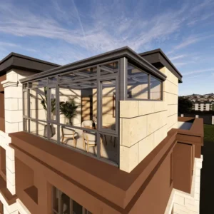 Commercial Aluminum Sunroom With Heavy Load Bearing Capacity Suitable for Restaurants Hotels and Public Spaces