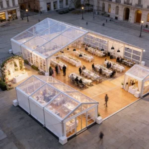 Commercial Banquet Alternative Glass Atrium Tent Black Frame Orangery Marquee Outdoor Wedding Tent