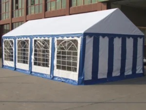 Commercial Event Tent 500gsm PVC Heavy Duty Marquee 38×1.0mm Steel Pipe Modular 2x2m Sidewalls Blue White Party Shelter