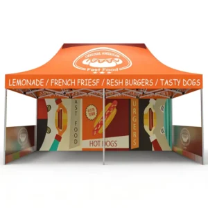 Commercial Folding Market Canopy Tent, 3x6m, Custom Printed