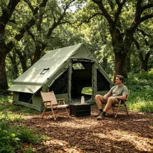 Commercial Grade 600D Oxford Inflatable Tent 6.3sqm Waterproof Ridge Tent with Double U Doors