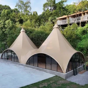 Commercial Grade Character Tent for Popular Restaurants Resort & Hotels Durable Outdoor Canopy with Sun & Rain Protection System