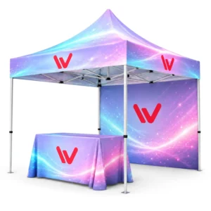 Commercial Grade Custom Printed 10x10ft Pop-Up Canopy Tent with Walls and Aluminum Frame for Trade Shows