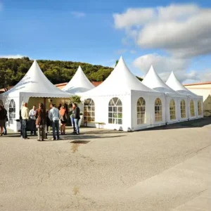Commercial Grade Pagoda Tent Heavy Duty Aluminum Frame Windproof Rainproof for Hotel Outdoor Exhibition Restaurant Dining Areas