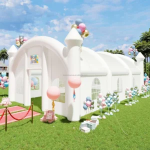 Commercial Inflatable Wedding Tent, White Castle Style Tents for Parties Durable Oxford Fabric for Event Planners and Rental