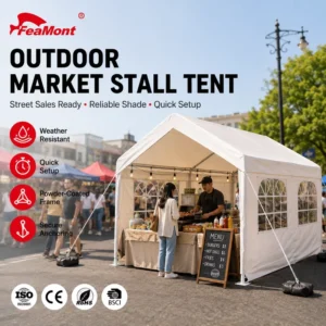 Commercial Market Tent 10x20ft Outdoor Vending Tent Waterproof Exhibition Canopy for Trade Show and Street Fair