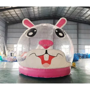 Commercial Transparent Bubble Inflatable Bounce House with Bunny Theme Clear Inflatable Bubble Tent Bouncer for Kids Party