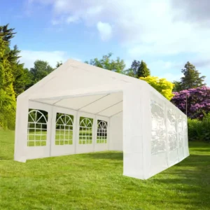 Commercial White Outdoor Garden Party Event Marquee Tent, 4×8 Manual Metal Frame