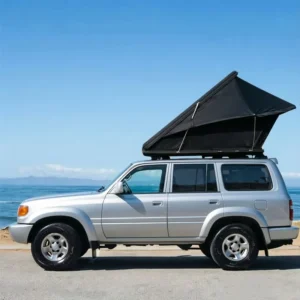 Compact Aluminum Hard Shell Roof Top Tent 2 Person Quick Deploy Low Profile Roof Top Tent for SUV Camping Adventures