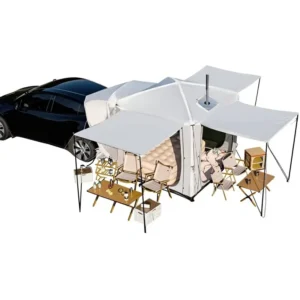 Connectable Inflatable Glamping Tent Air Cabin With Multi Side Awnings Waterproof Windproof Camping Shelter for Self Driving