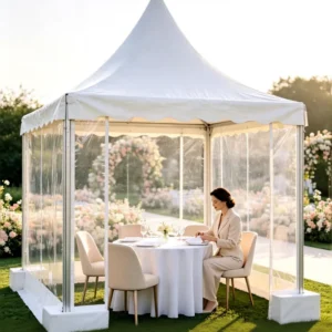 Connectable Pagoda Glamping Tent Large Wedding Gazebo Canopy Waterproof for Events Parties