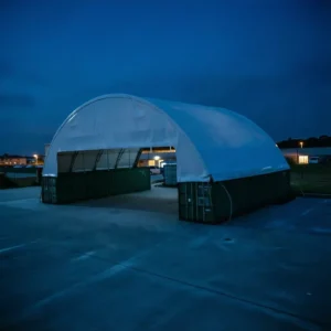 Container Dome Shelter Custom Engineered Storage Systems Steel Frame PVC Cover Solutions for Industrial Applications