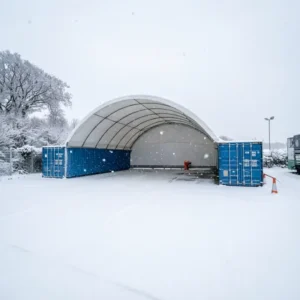 Container Dome Shelter Durable Construction All Weather PVC Cover with Galvanized Steel Frame for Commercial Storage
