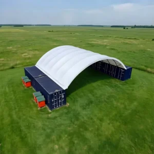 Container Shelter Optimize Storage Capacity Heavy Duty PVC Cover Galvanized Steel Frame for Warehouse and Yard Storage