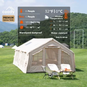 Coody Familia 17.2 Air Tent Beige Waterproof Inflatable Large Space Camping Tent