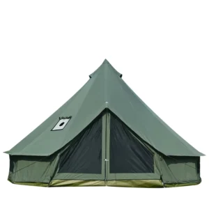 Cotton Canvas Bell Tent with Stove Jack Yurt for Family Glamping 4-Season Camping with Removable Floor