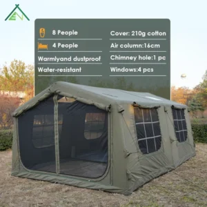 Cotton Canvas Inflatable Air Tent 17.28 5-6 Persons Four-season One Bedroom Living Room Tent