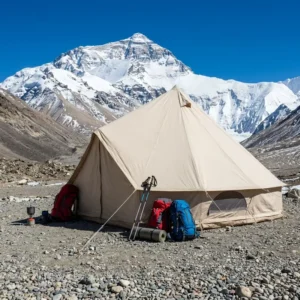 Cotton Canvas Sibley Bell Tent 4m 5m 6m 7m Four Season Windproof Metal Frame Single Layer Outdoor Use