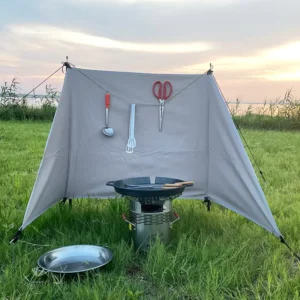 Cotton Canvas Tent for 1-2 Persons, Foldable Privacy Screen and Windscreen for Beach Camping, Four Seasons