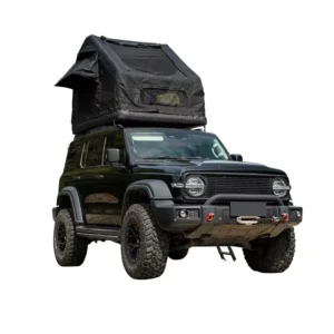 High Quality Waterproof Roof Top Tent Four Season Oxford Fabric Quick Open Black Shell PE Pipe One Bedroom for Truck SUV Camping