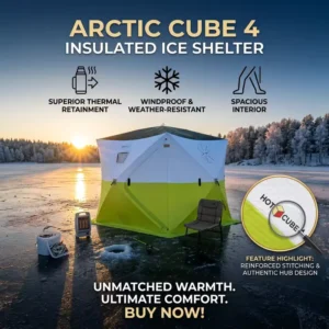 Cube Pop up Ice Fishing Tent Square Design Quick Setup Windproof Waterproof Portable Shelter for Winter Camping Outdoor