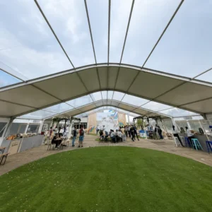Curved Aluminum Event Tent with Transparent Roof for Exhibition and Corporate Events