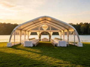 Curved Aluminum-Frame Marquee Tent for Outdoor Weddings and Events