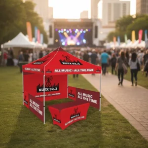 Custom 10*10ft Advertising Canopy Tent with Logo Design Trade Show Tablecloth Beach Flag Set Exhibition Gazebo