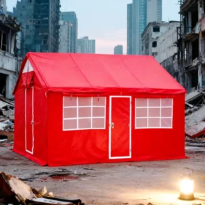 Custom 10 20 Person Outdoor Portable Four Season Double Layer Oxford Canvas PVC Waterproof UV Protection Quick Setup BC Refugee