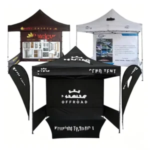 Custom 10 x 10 ft Folding Pop-Up Canopy Tent with Aluminum Frame, Waterproof for Trade Shows and Exhibitions