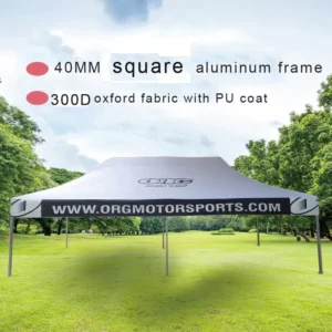 Custom 10 x 20 ft Aluminum Folding Canopy Tent, Heavy-Duty Frame, Full Logo Printing