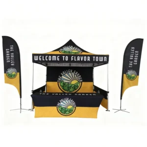 Custom 10×10 Heavy-Duty Aluminum Frame Folding Portable UV-Resistant Waterproof Windproof Outdoor Advertising Canopy Tent