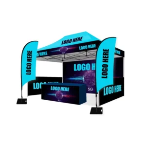 Custom 10×10 Outdoor Hexagon Tent Pop-up Gazebo Waterproof Fireproof Cover Personalized Print for Trade Show Exhibitions