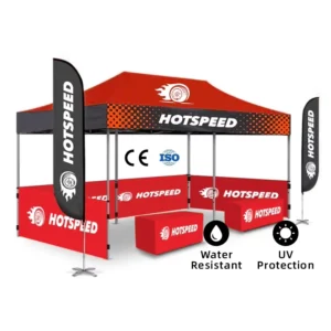 Custom 10×10 Pop-Up Advertising Tent Booth with Windows, Custom Printed for Trade Shows