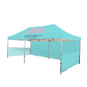 Custom 10×10 Pop up Aluminum Frame Canopy Tent Full Color Printed 500D 600D Oxford Cloth UV Resistant for Trade Shows