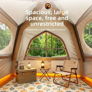 Custom 200D Oxford Four-Season Quick-Inflating 3D Self-Inflating Portable Folding Family Hiking Waterproof Glamping Tent