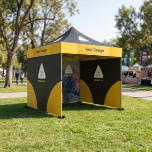 Custom 3x3m Advertising Tent 40mm Hexagon Aluminum Folding Gazebo Fire Retardant Logo Printing